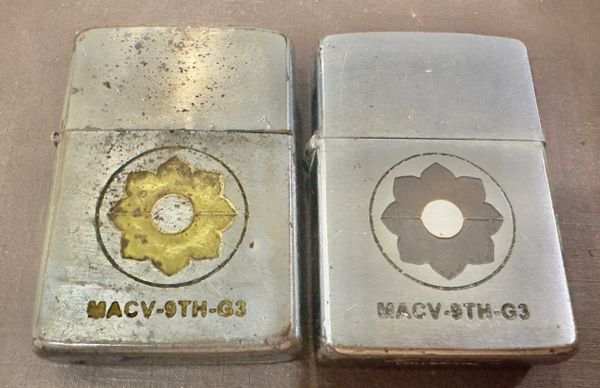 Vietnam War - US military “ MACV-9th-G3 “ Zippo Lighter (2pcs)