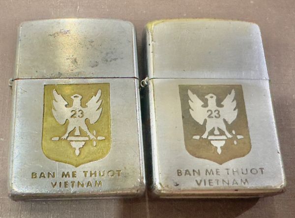 Vietnam War - US Military 23rd Infantry Division bsn Me Thuoc Zippo Lighter(2pcs)