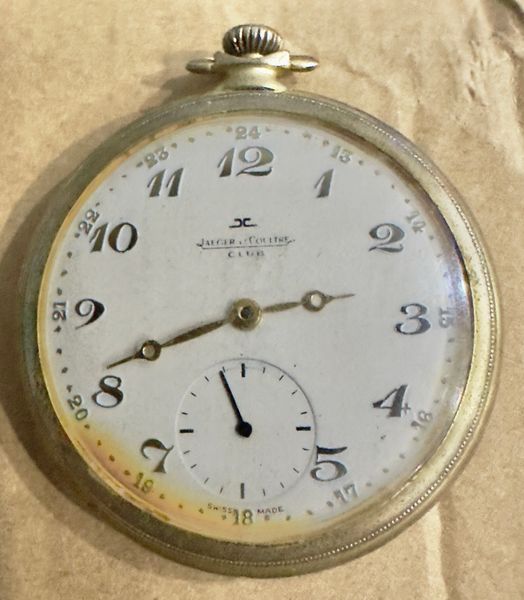 Vintage US Military Jaeger LeCoultre Club Swiss Made Pocket Watches Clock