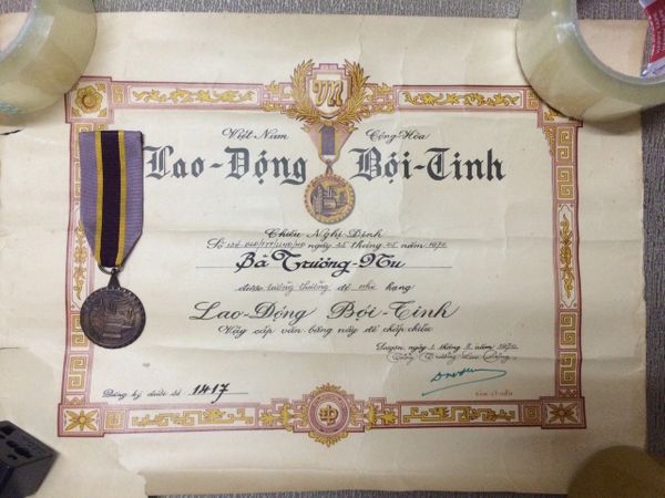 Original ARVN Documentation Certified South Vietnam Labor Medal