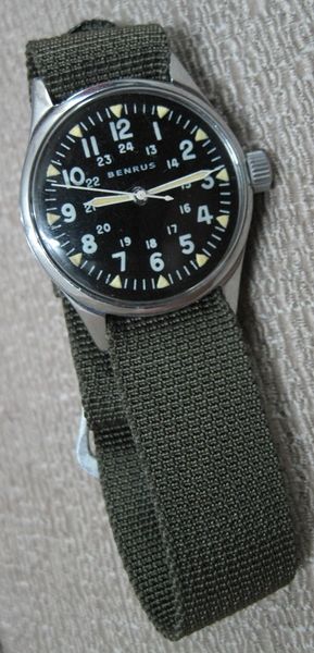 ORIGINAL US Military Benrus Wristwatch Stainless-steal