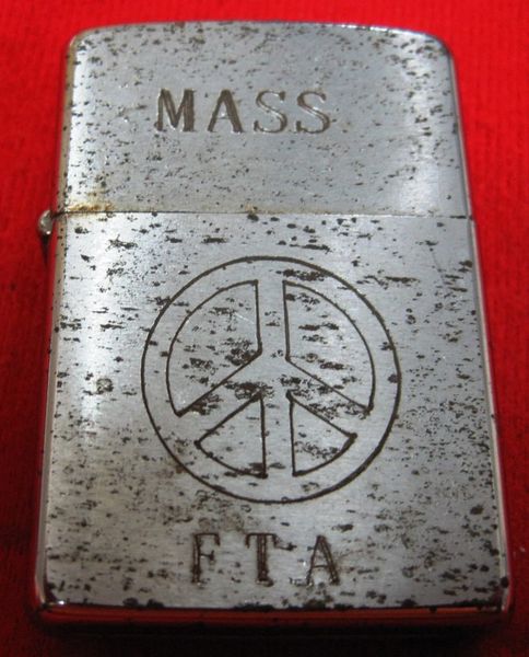 Vietnam War - US Military " Mass " FTA Peace War Zippo Lighter 70-71 Dragon