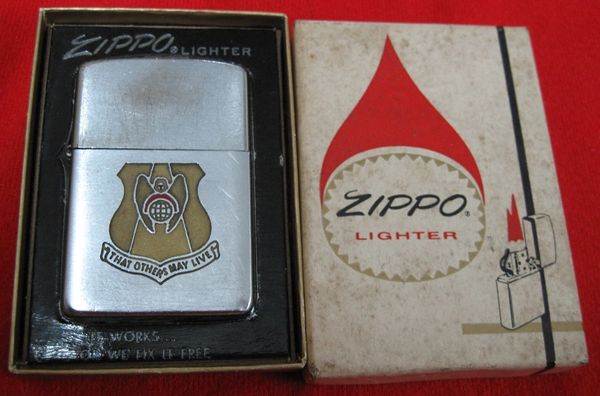 US Militaria Thule Airbase, Greenland Auxilium Libertati Rare Zippo Lighter