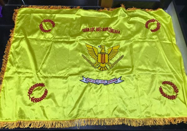 Repros South Vietnamese Yellow Flags “ Quan Luc Vietnam Cong Hoa- Danh Du To Quoc Trach Nhiem “