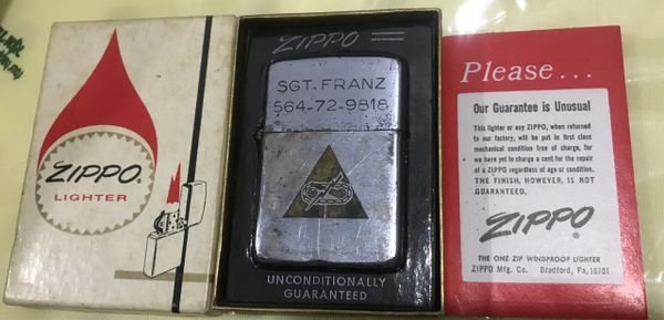 Vietnam War- SGT.FRANZ (564-72-9818) Zippo Lighter