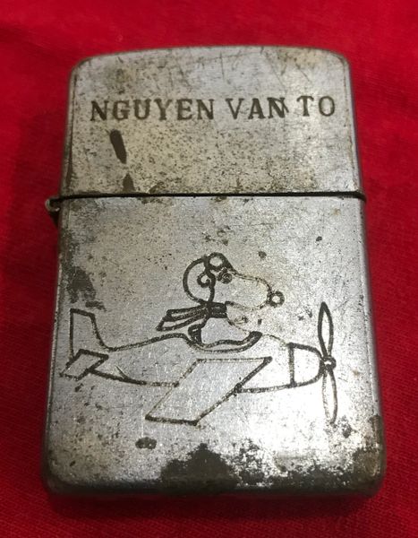 Vietnam War - Arvn Pilot Snoopy AjrForce " Nguyen Van To " Zippo Lighter