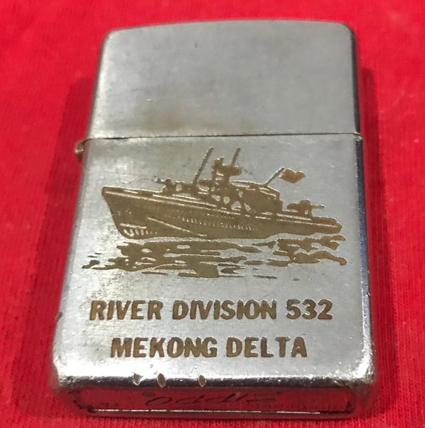 Vietnam War - US Military Navy Ship " River Division 532 Mekong Delta " Zippo Lighter