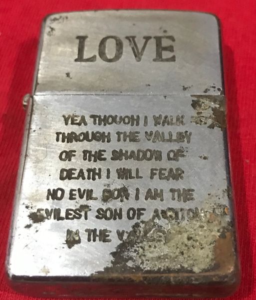 Vietnam War - US Military Peace Love " BARS RUSS " 1-6-71 Zippo Lighter