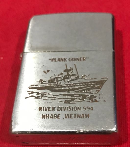 Vietnam War -US Military Navy Ship "River Division 594 Nhabe,Vietnam " Zippo Lighter
