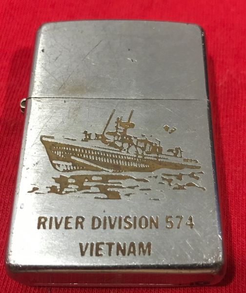 Vietnam War -US Military Navy Ship " River Division 574 nhabe,Vietnam " Zippo Lighter