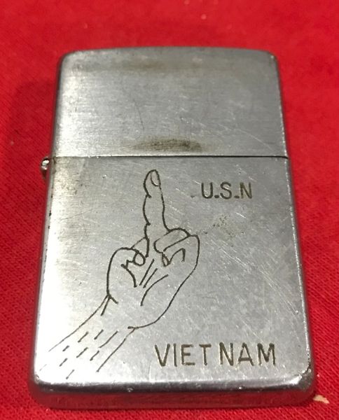 Vietnam War- USN Hand Fucking vietnam you & me Right God Zippo Lighter