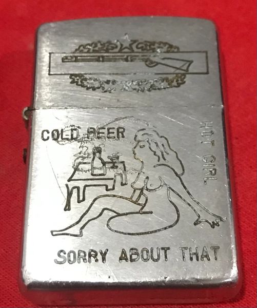 Vietnam War - Vung tau Nude Girls Cold Beer 1st combat Zippo Lighter