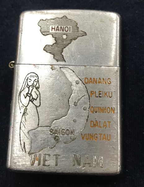 RVN Royal Lighter Saigon Map & Dragon God of The President of Thieu gift " AN HO CHUN "