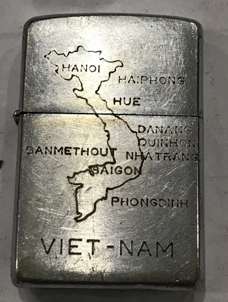 Vietnam War - Vietnam Map 66-66 Skip & Polly Zippo Lighter