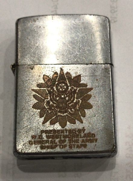 Vietnam War - US Military Presented By W.C Westmoreland General of the Army Chief of Staff Zippo Lighter