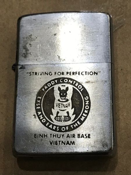 Vietnam War - Binh Thuy Airbase Vietnam Striving for perfection "Paddy Control Eyse and Ears of the MeKong Zippo Lighter