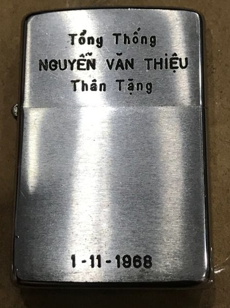 Vietnam War - The President Nguyen Van Thieu gift on Nov 11th 1968 Zippo Lighter