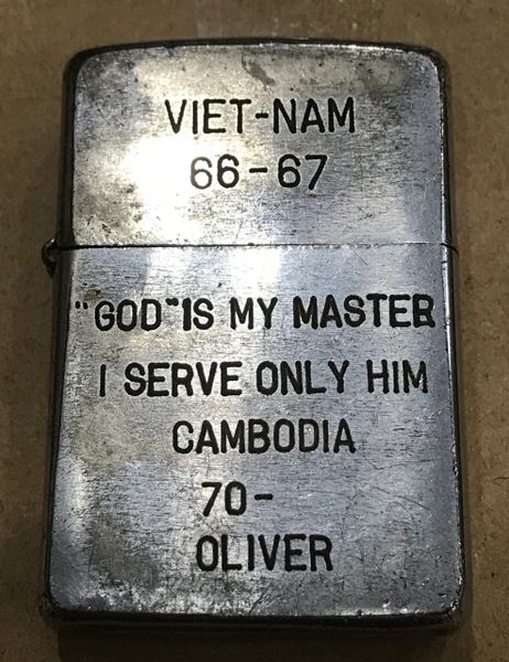 Vietnam War - God is master 1970 Oliver Zippo Lighter