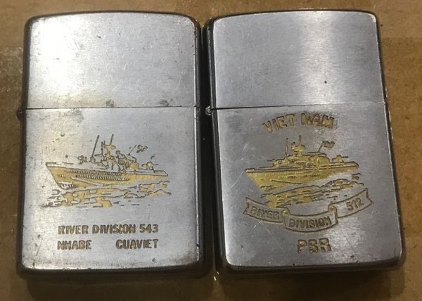 Vietnam War - Navy River Division 543 & 512 Zippo Lighter (2pcs)