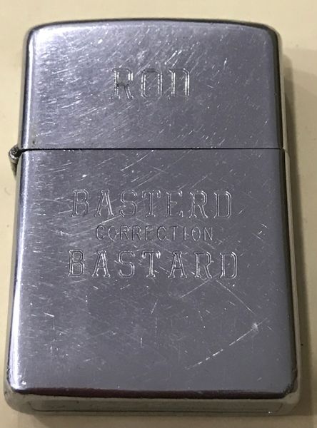 Vietnam War - " RON " BASTERD CORRECTION BASTARD Zippo Lighter Type " Shiny Brightness "