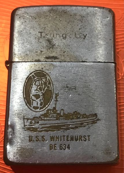 Vietnam War- USS White Hurst BE634 " Trung Uy " Zippo Lighter