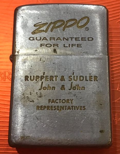 Vietnam War - Zippo Guaranteed For Life Ruppert John & SudlerJohn Representatives Factory