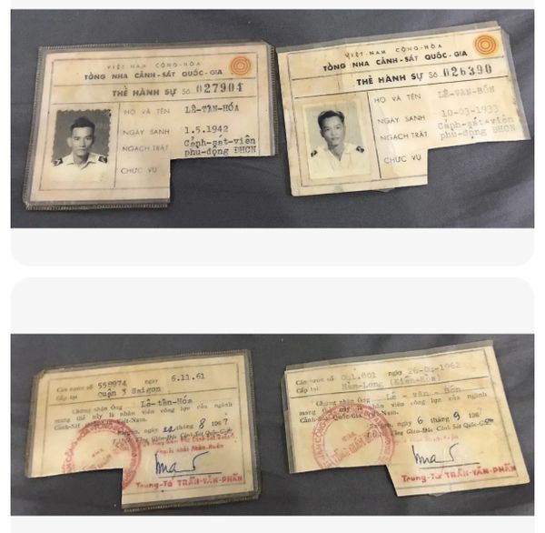Vietnam War - South Vietnamese Two Id Card Military Police Set