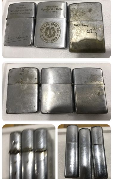 Vintage The President of Nguyen Van Thieu Zippo Lighters (3pcs)