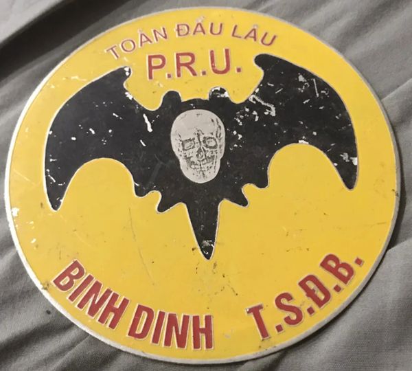 PRU Skulls South Vietnam Black Bat Wing Badge Binh Dinh Original SF Recon Team
