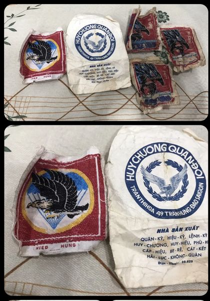 South Vietnam AirBorne Black Eagle Fly Silk Woven Patches Lot of 4 pcs