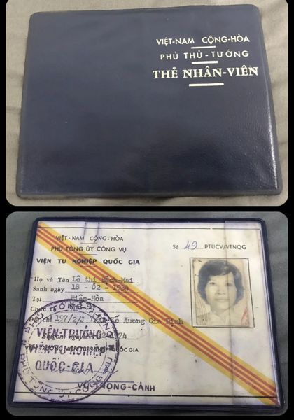 VN War-VNCH Prime Minister of The Staff "Le Thi Bach Mai "Chairman Owner Booklet