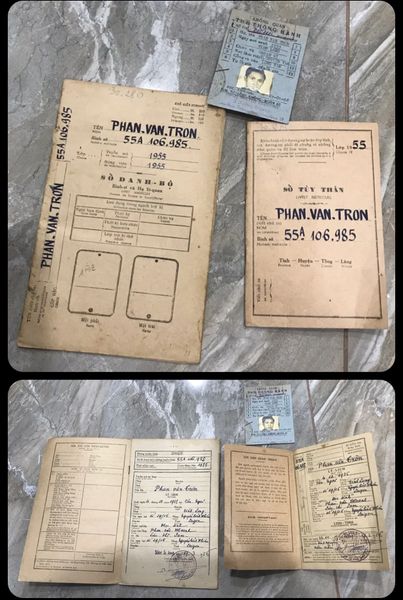 Vietnam War - South Vietnamese Lieutenant P.V.Tron individual Booklet + ID Card