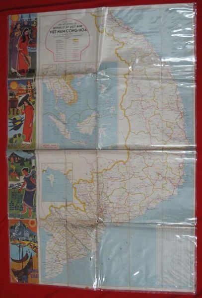 Republic Of Vietnam SaiGon Road Map Useful Both-side Shell & Shell Book Set