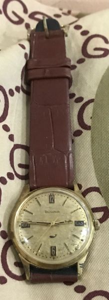 Vintage 1950-1965 Bulova Heavy Gold ElectroPlate Bezel Reference no:H709601 Stainless Steel Back Case Wristwatches