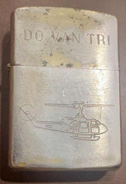 Vietnam War- DO VAN TRI UH1 HUEY Pilot Helicopter South Vietnam & Map Zippo Lighter