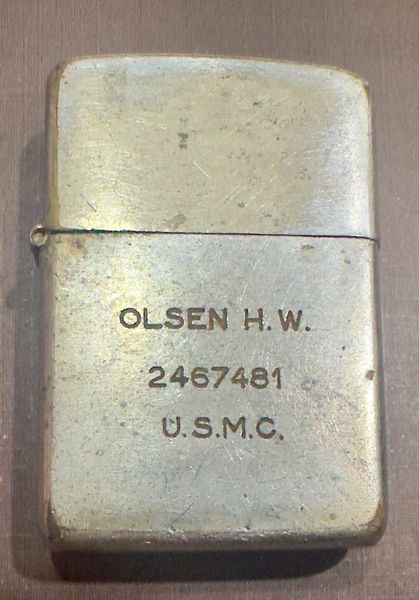 Vietnam War- USMC 2467481 OLSEN H.W & Nude Zippo lighter