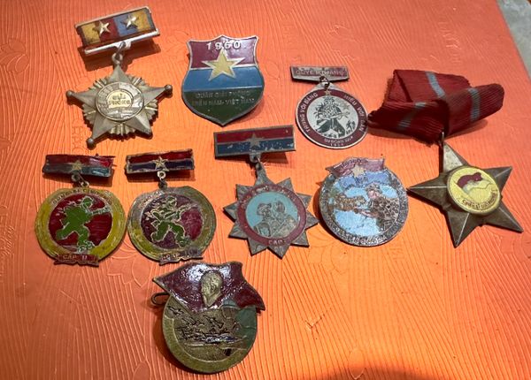 NFL VietCong Metal Pin Badges & Medals (9pcs)