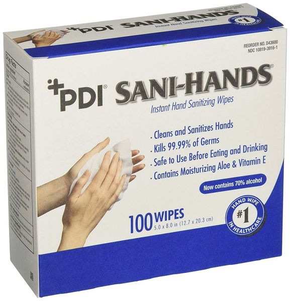 D72400 - PDI SANI-HANDS INSTANT HAND SANITIZING WIPES 12.7cm X 20