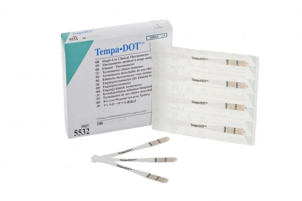 Tempa·DOT Disposable Oral Thermometer 1 Minute Oral 3 Minutes Axillary