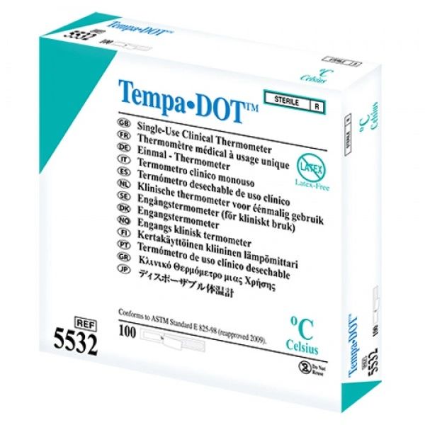 N: THERMOMETER TEMPA DOT ORAL & AXILLARY SINGLE USE FAHRENHEIT