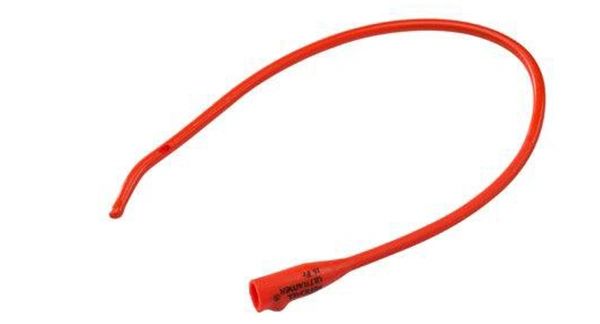 Z8412 Dover Red Rubber Catheters 12 Hydrophilic Coating Smooth