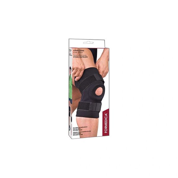 Adjustable Knee Support - with Velcro Enclosures - Black - Neoprene  Stretchable Material