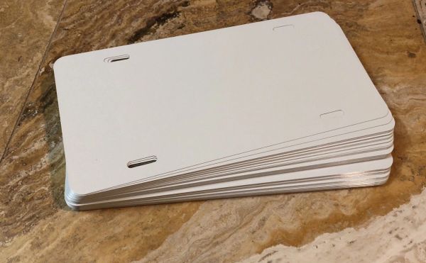 10 Pack Aluminum License Plate Sublimation Blanks - 8x10 Inches With 2 Mounting Holes