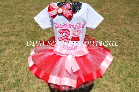 Peppa Pig Ribbon Tutu Set Birthday Girl Diva Sophia Boutique - roblox candy girl ribbon tutu set birthday set personalized diva sophia boutique