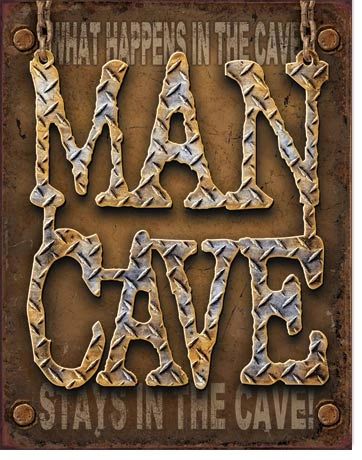 Man Cave Diamond Plate Metal Sign