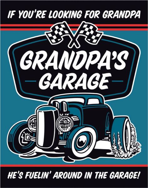 Grandpa's Garage Vintage Metal Sign