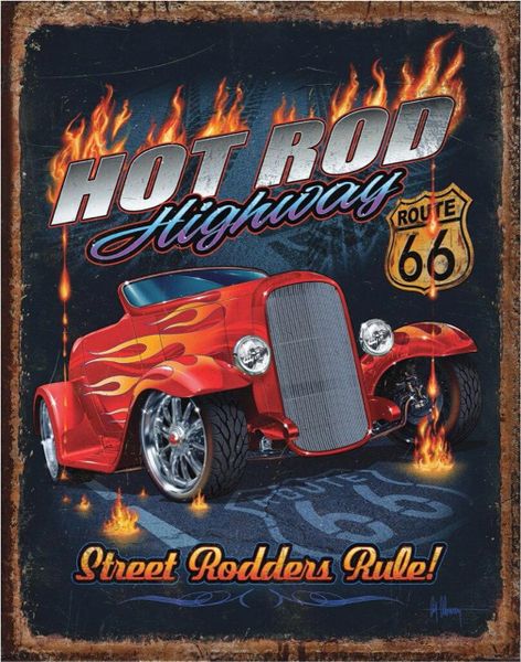 Hot Rod Highway Vintage Metal Sign