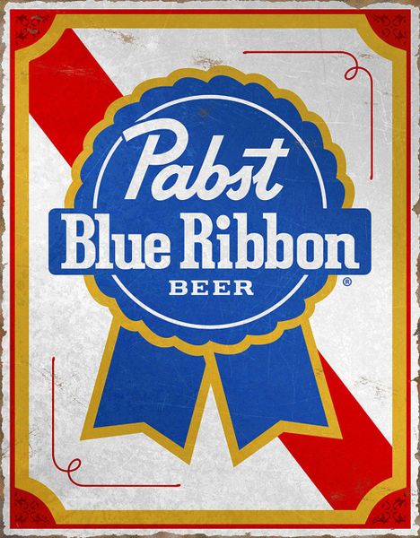 Pabst Blue Ribbon Beer Vintage Metal Sign