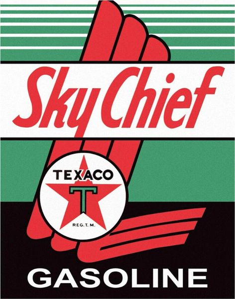 Texaco Sky Chief Gasoline Vintage Metal Sign