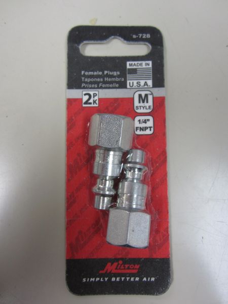 Milton 1/4" Female Connector S728 (Two Pack)